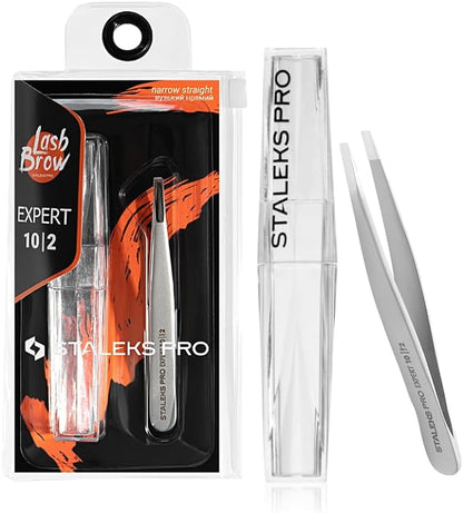 Pince À Épiler Staleks  Pour Sourcils EXPERT 10 TYPE 2 (Bords Étroits Droits)