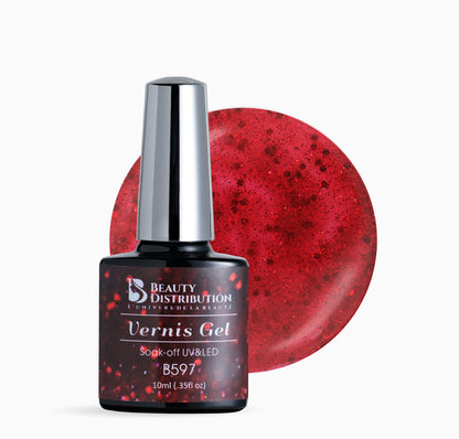 Gel Polish Road Trip Red Glitter B597