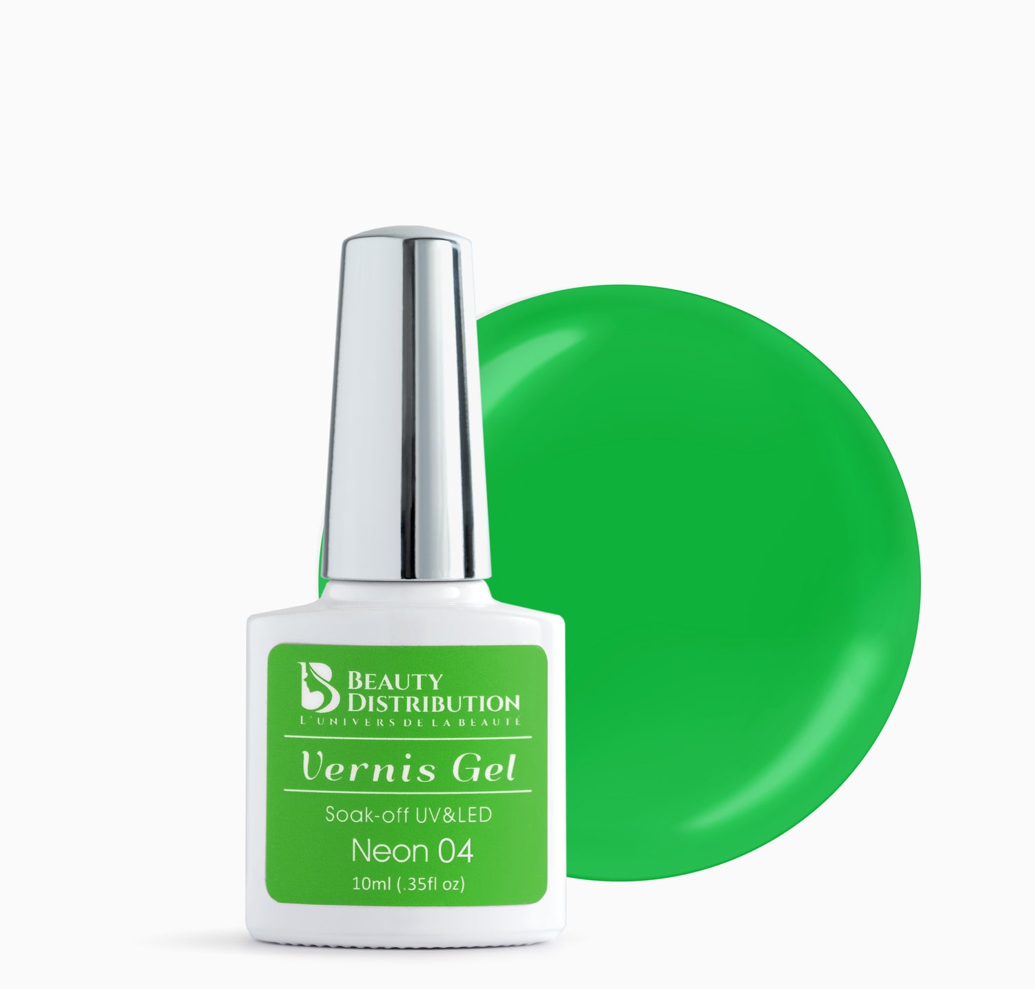 Vernis semi-permanent Néon 04 Vert Brillant  10 ml